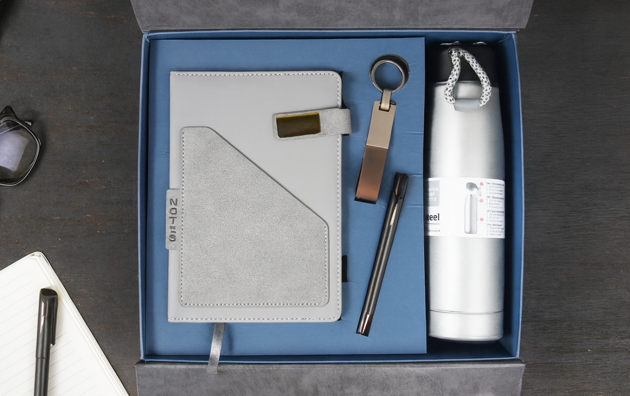 Silver Minimalist Executive Hydration & Planner Set